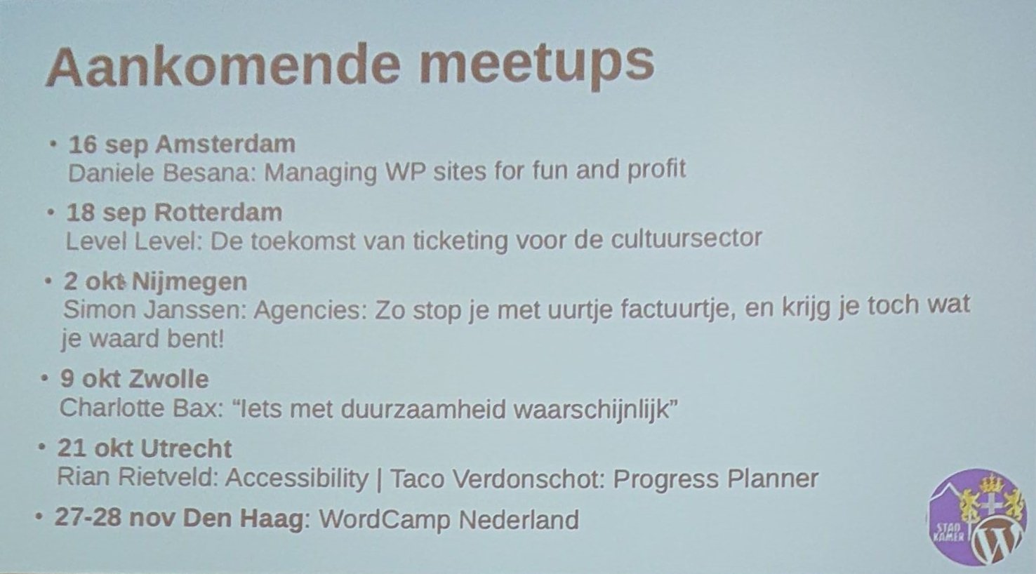Aankomende Meetups in Nederland